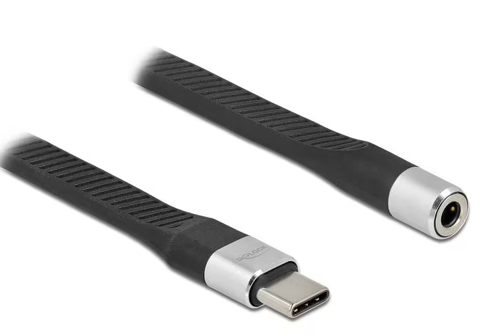 Delock Câble USB C - jack 3,5 mm femelle plat noir