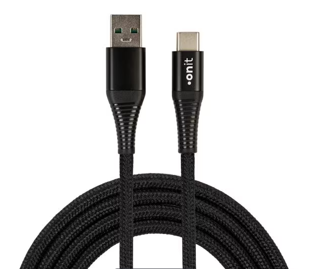 Onit Câble USB 2.0 USB A - USB C 2 m, Noir