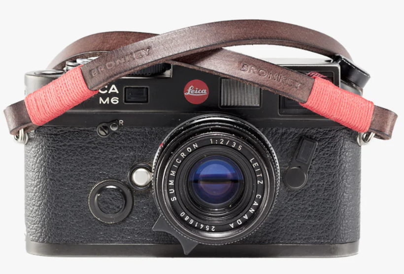 Bronkey Tokyo #102 - Brown & Red leather camera strap 95 cm