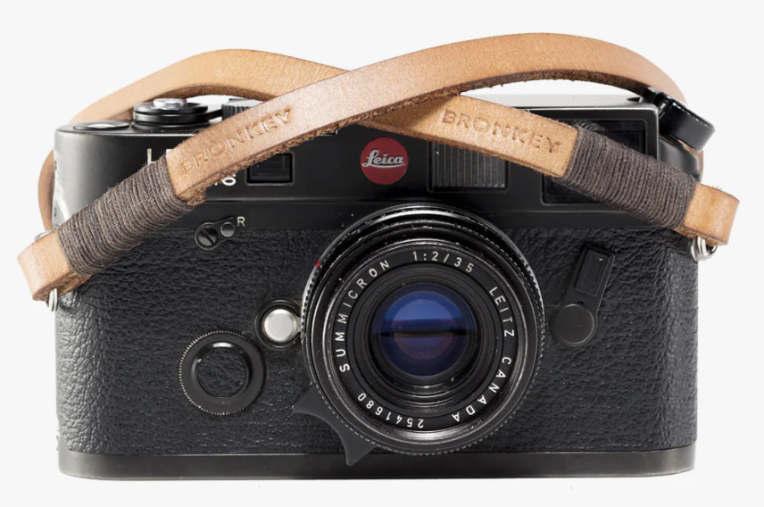 Bronkey Tokyo #106 - Tanned & brown leather camera strap 120 cm