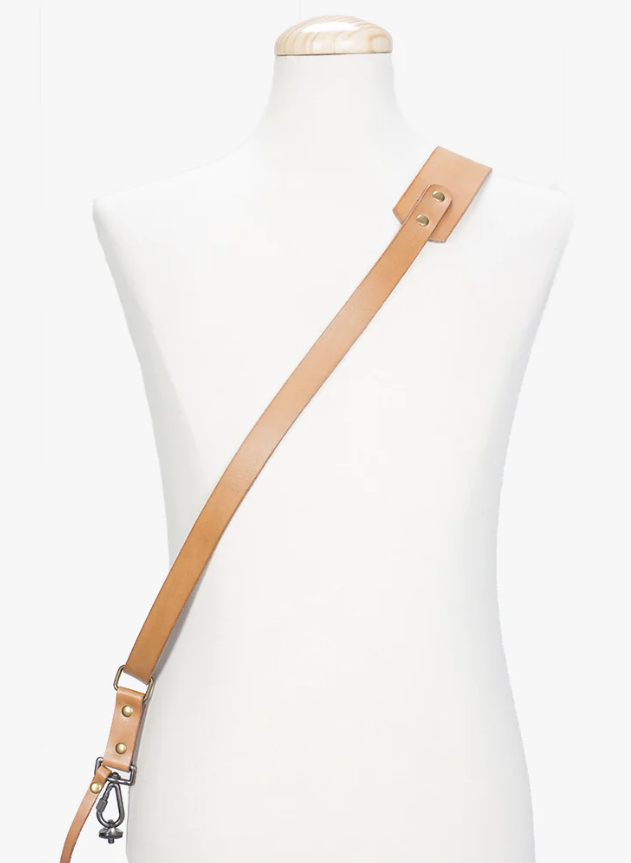 Bronkey Berlin #603 - Tanned sling leather camera strap Small
