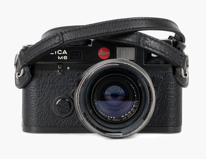 Bronkey Roma #101 - Black Leather camera strap 95 cm