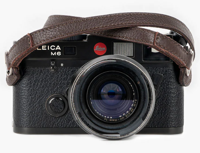Bronkey Roma #102 - Brown Leather camera strap 120 cm