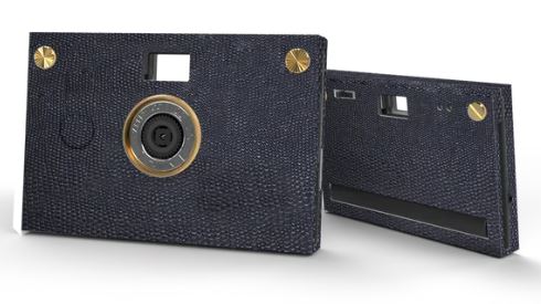 PaperShoot Camera Bundle - Coque texture cuir - Bleu nuit - 20MP