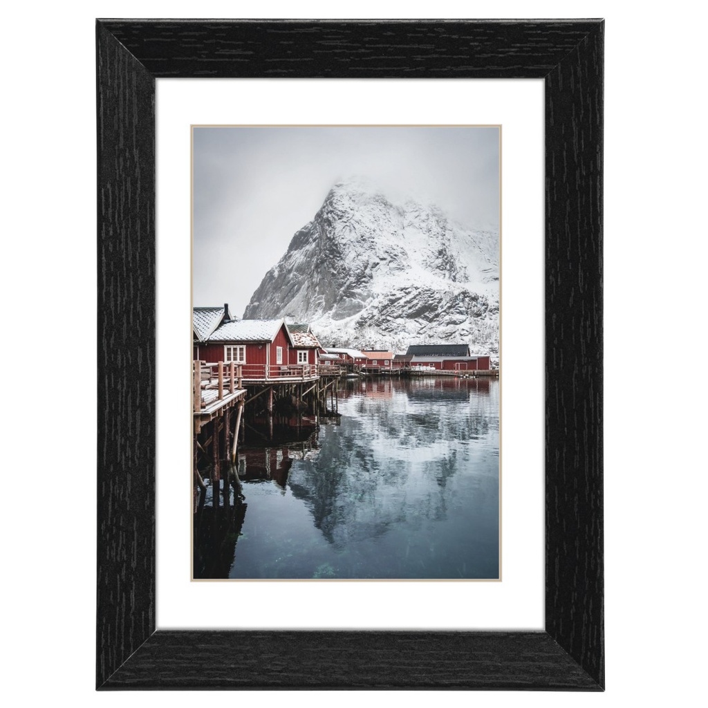 Hama Cadre photo en bois "Oslo", noir, 15 x 20 cm