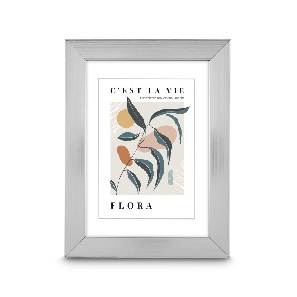 Hama Cadre photo en plastique "Flora", argenté, 15 x 20 cm