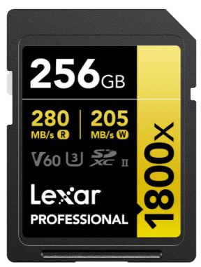 Lexar 1800x UHS-II SDXC 256GB Gold