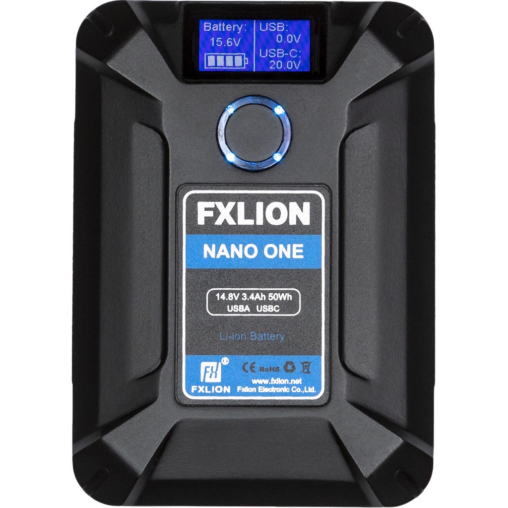 Fxlion Nano 1 V-lock Battery
14.8V,50wh | D-tap,USB A Output,USB C Output/Input,Micro USB Input