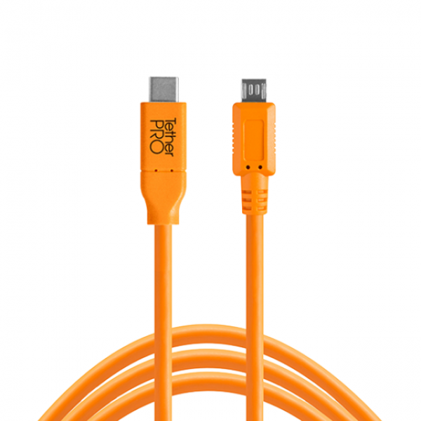 TetherPro USB-C / 2.0 Micro-B 5-Pin 4.6m/15' CUC2515-ORG