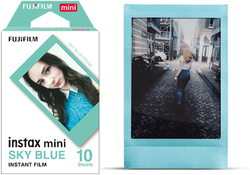 Fujifilm Instax Mini 10 Sheets Sky Blue Frame
