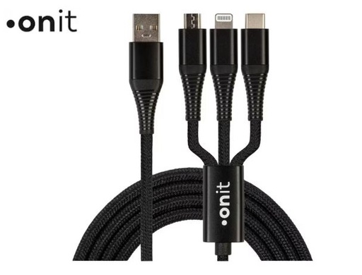 onit Câble chargeur USB USB A - Lightning/Micro-USB B/USB C 1 m