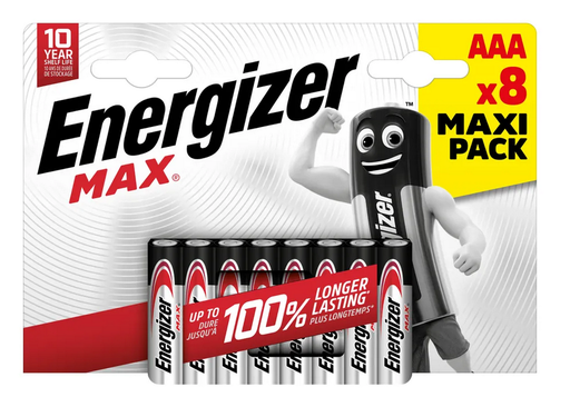 Energizer Max AAA (LR03/E92) BP-8