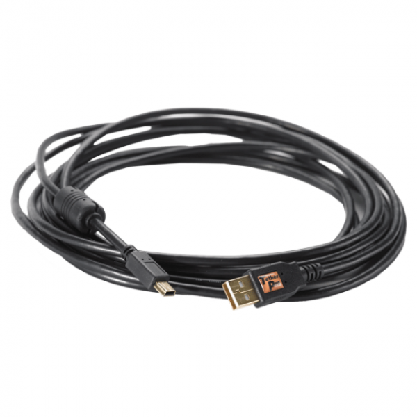 TetherPro USB 2.0 A / Mini B 5 Pin 4.6m/15' Noir CU5450