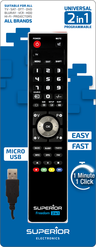Superior Télécommande IR programmable 2:1