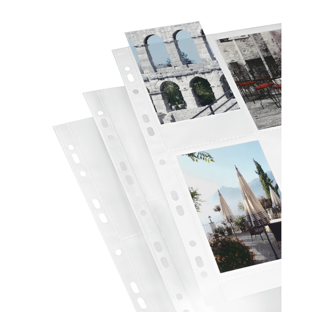 Hama Pochettes photo, DIN A4, pour 8 photos au format 10x15 cm, blanc, 10 pièces 9787