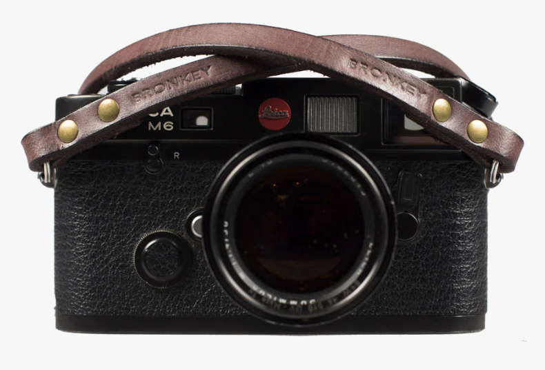 Bronkey Berlin #102 - Brown Leather camera strap 95 cm