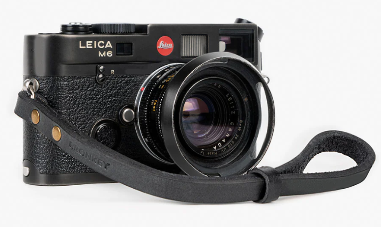 Bronkey Berlin #201 - Black Leather camera strap 23,5cm