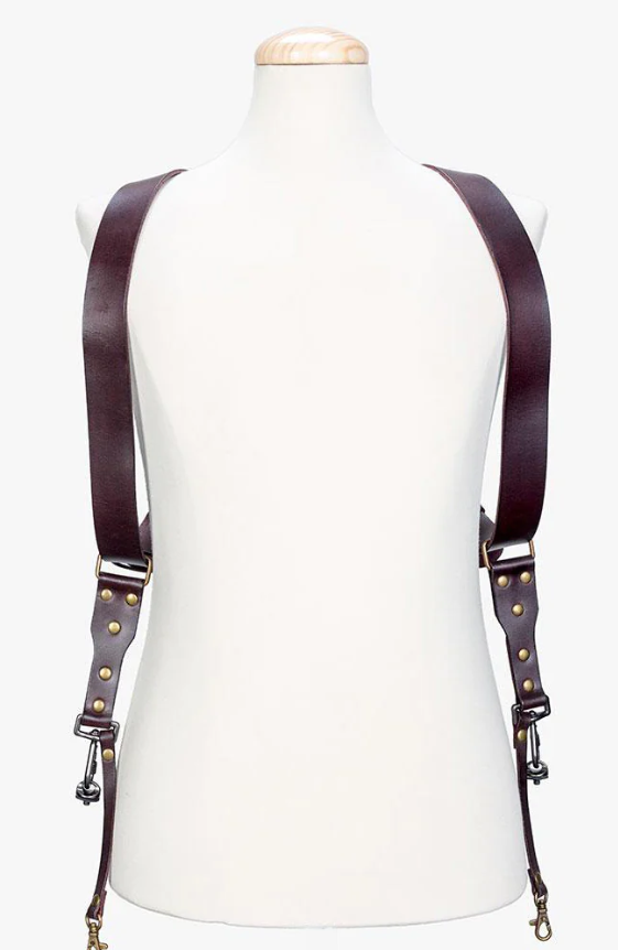 Bronkey Berlin #502 - Brown dual leather camera strap One Size