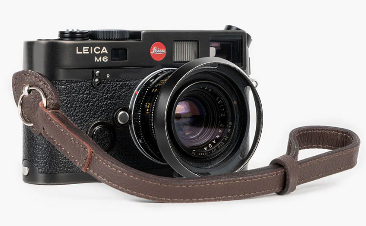 Bronkey Roma #202 - Brown leather camera strap 23,5cm
