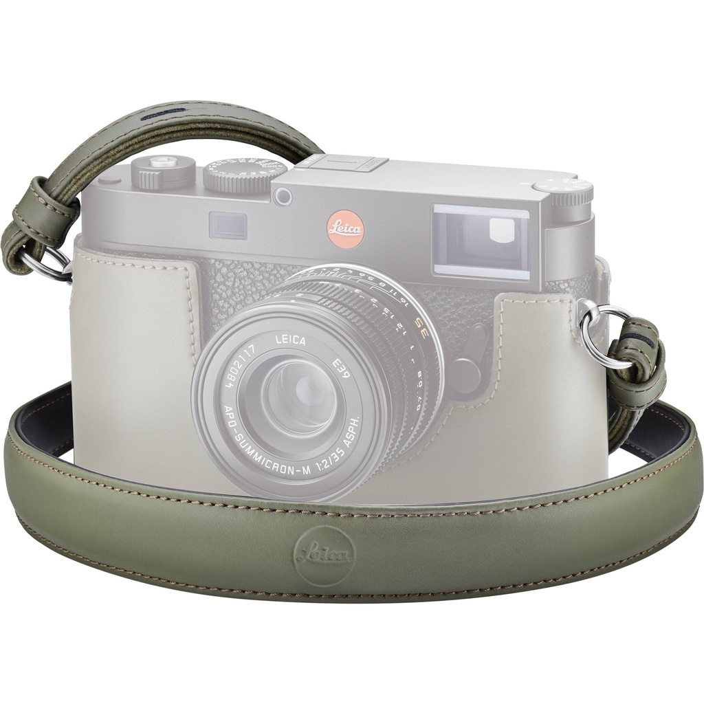 Leica Courroie cuir, vert olive N°24037