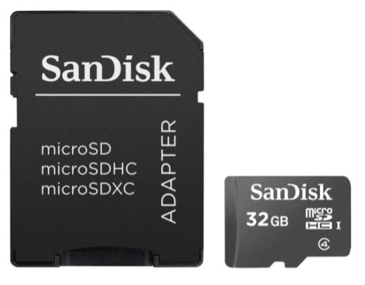 SanDisk microSDHC 32GB avec Adapter SD