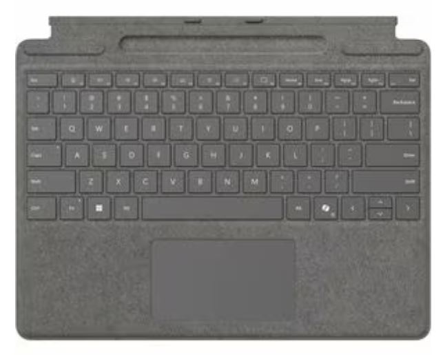 Microsoft Clavier Signature pour Surface Pro 8/9/X - Platine - Alcantara