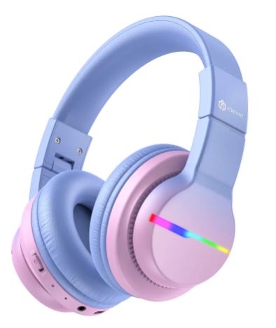 ICLEVER Headphones Kids BT LED C03-1702N-24 74/85/94 dB, 55h Gradient Pink