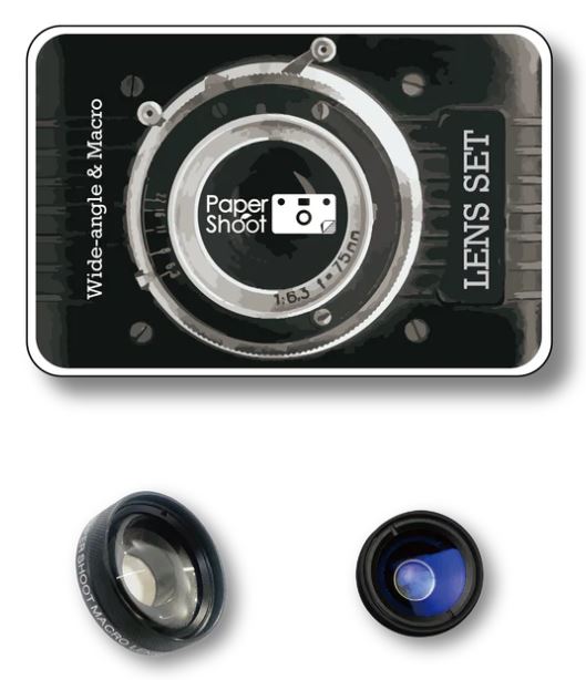 PaperShoot Pack d'objectifs à effets - grand angle & macro