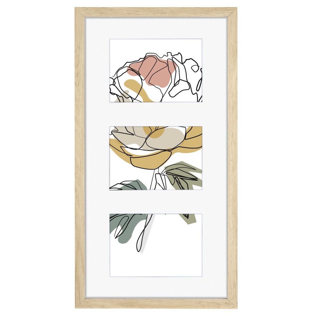 Hama Pêle-mêle cadres photo en bois "Copenhague", chêne, 25x55cm (3 photos)