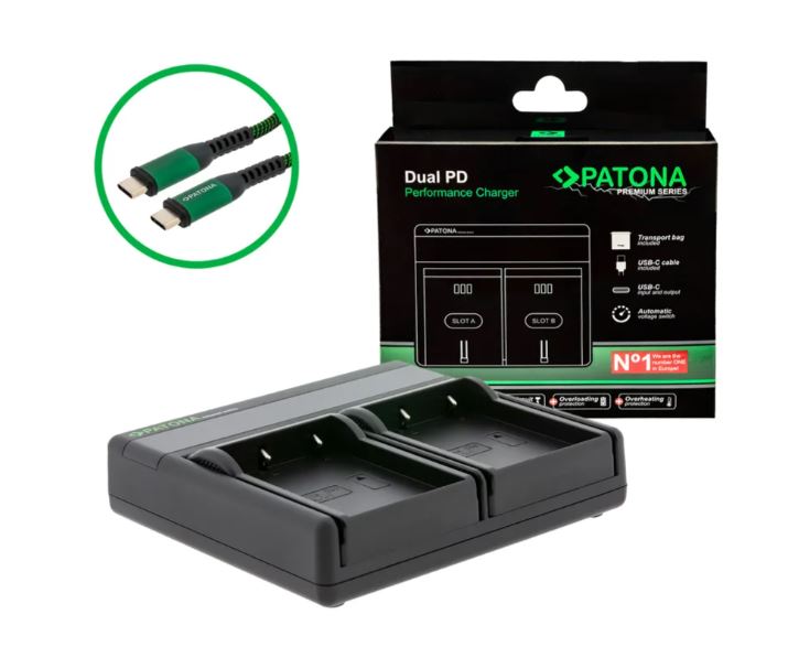 Patona Dual PD OM Olympus BLX-1 USB-C
