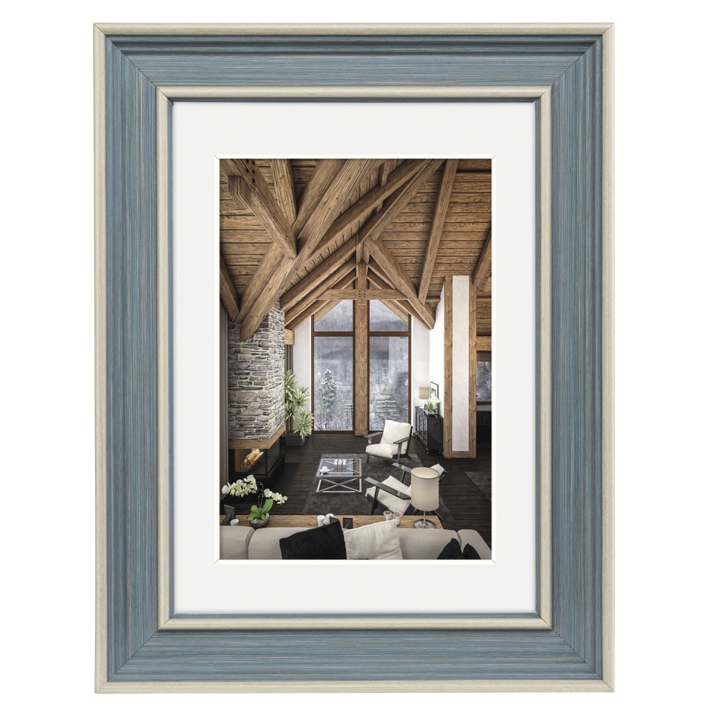 Hama Cadre photo en plastique "Rustic", gris bleu, 15 x 20 cm