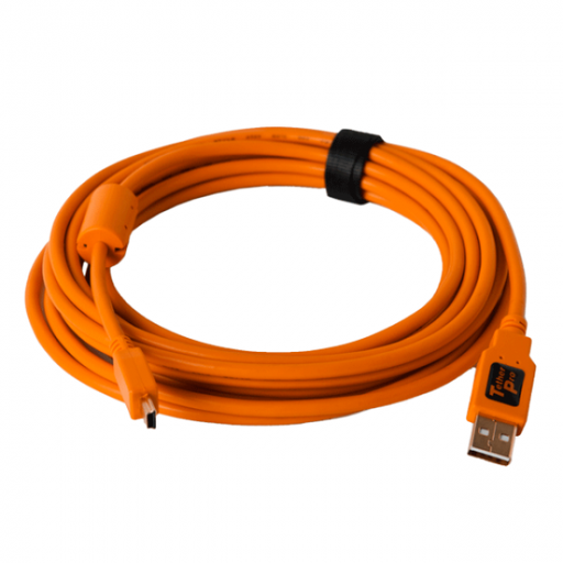 TetherPro USB 2.0 A / Mini B 5 Pin 4.6m/15 orange CU5451