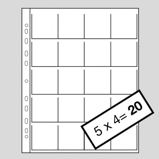 Kaiser Pochettes diapositives 5x5 pour 20 Dias  5  x 5, 10 Pieces K2580