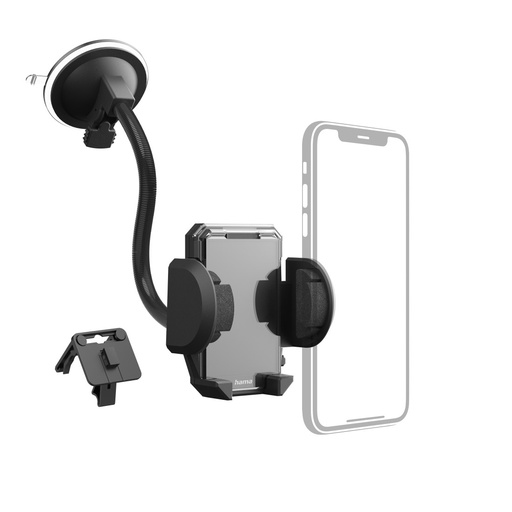 Hama Ensemble support smartphone voiture 2 en 1 aération/pare-brise, pivotant 360°
