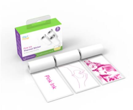 myFirst Label Thermal Sticker White Pink Ink