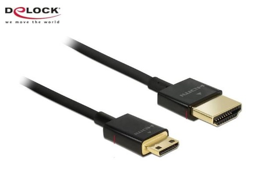 Delock Câble 4K 60Hz HDMI - Mini-HDMI (HDMI-C), 0.5 m, Noir