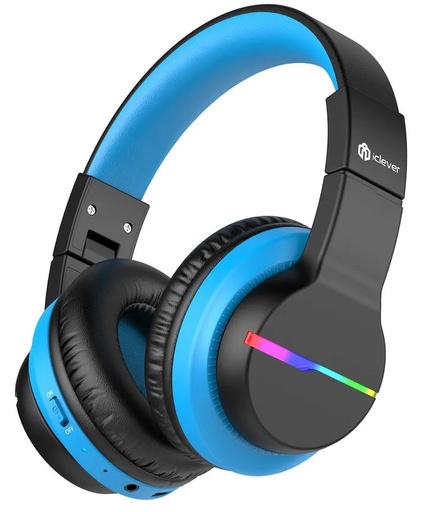 ICLEVER Headphones Kids BT LED C03-1702N-10 74/85/94 dB, 55h black