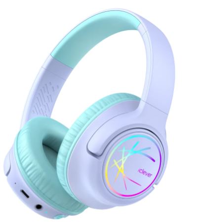 ICLEVER Headphones Kids BT & Cable LED C10-2083N-02 74/85/94 dB, 43h purple