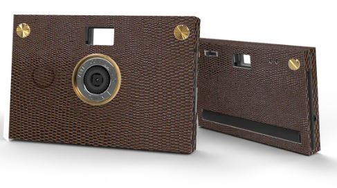 PaperShoot Camera Bundle - Coque texture cuir - Marron camel foncé - 20MP