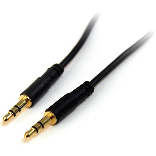 Câble audio StarTech.com - 91.44 cm Mini Jack - 1 Unité - Cable Doré Connecteur plaqué - 28 AWG - Noir