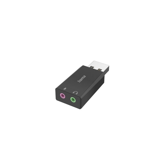 Hama Carte son USB, fiche USB - 2 jacks femelles 3,5 mm, stéréo