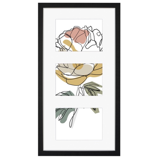 Hama Pêle-mêle cadres photo en bois "Copenhague", noir, 23x45cm (3 photos)