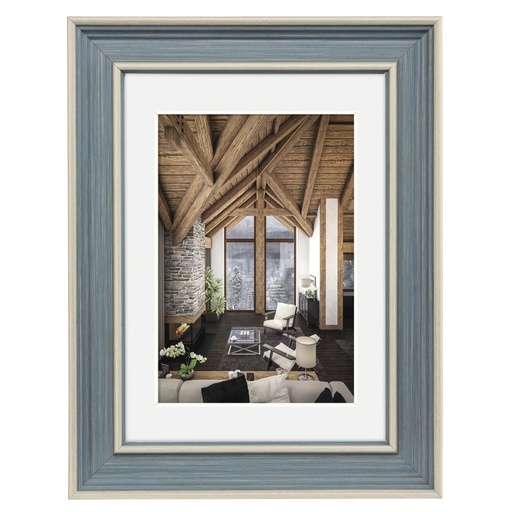 Hama Cadre photo en plastique "Rustic", gris bleu, 15 x 20 cm