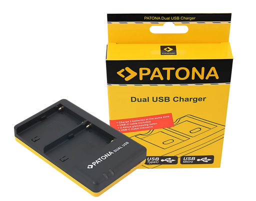 Patona Chargeur Dual USB NP-FM500H