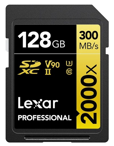 Lexar 128GB SDXC 2000x R:300MB/s W:260MB/s UHS